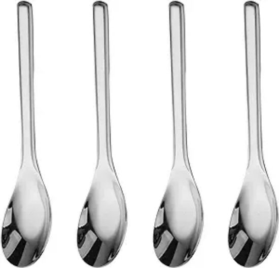 图片 OULIGET Thick Heavy weight Dinner Soup Spoons,Stainless Steel Tablespoons,Chinese Silver Spoon,Heavy Duty Asian Thick Long Handle Spoons,7.1 inches,Set of 4