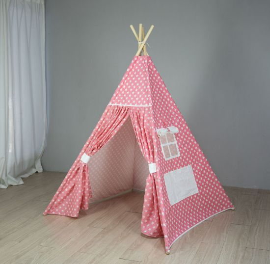 图片 Children's tent Pink stars Indian family toys