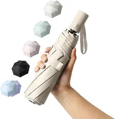 图片 1BAODINI Travel Umbrella for Rain and Sun Windproof Compact Small Umbrella