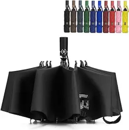 图片 1LANBRELLA Compact Reverse Folding Umbrella Auto Windproof Travel Umbrella